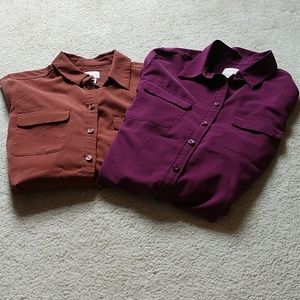 2 bundle button up blouse set